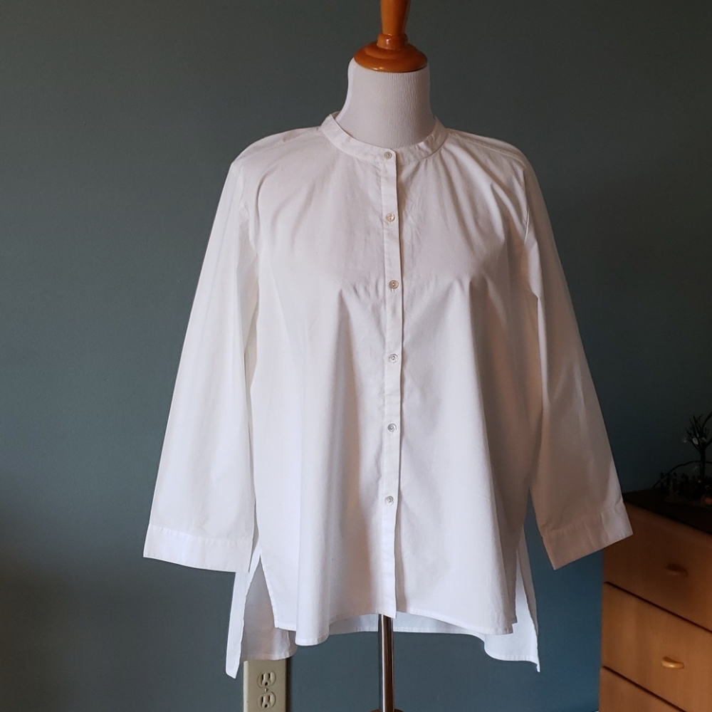 Eileen Fisher. Pearls white  blouse